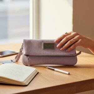 Simply Vera Vera Wang Foldover Wristlet Bag - Pastel Purple Zip Clutch